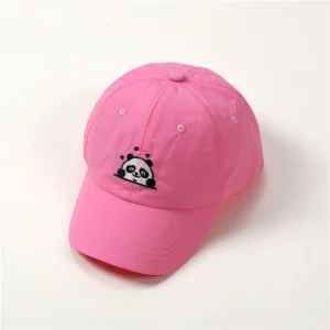 WPCTHASC0060 Cute Panda Pattern Baseball Cap Cartoon Kids Sun Protection Hat Pink