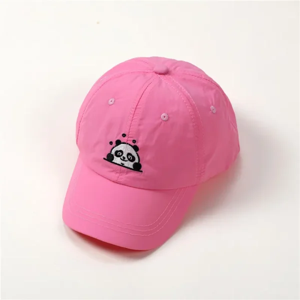 WPCTHASC0060 Cute Panda Pattern Baseball Cap Cartoon Kids Sun Protection Hat Pink