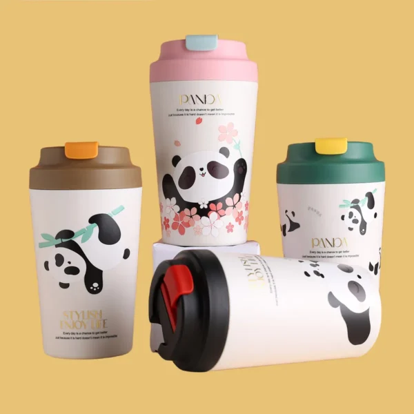 WPLSCPTM0142-0145-0145-01 Cute Panda Pattern Insulated Cup Thermos