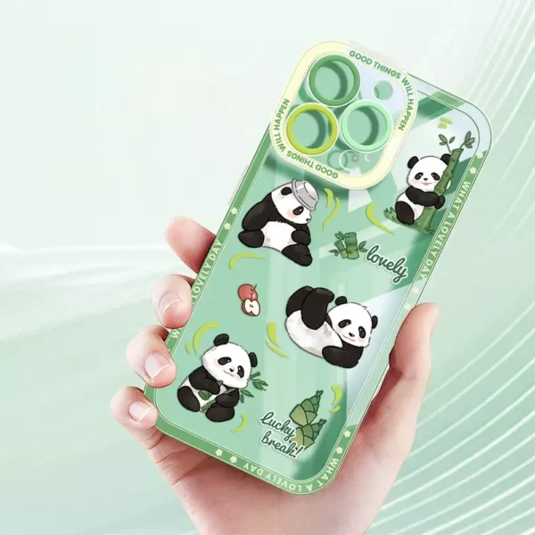 Cute Panda Pattern Full-Coverage Apple iPhone Case