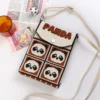 WPBGWB000147 Cute Panda Pattern Hand-Knitted Phone Bag Versatile Handbag