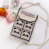 WPBGWB000145 Cute Panda Pattern Hand-Knitted Phone Bag Versatile Handbag