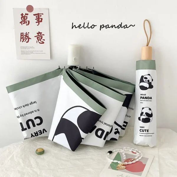 WPLSUB000263-0264-03 Cute Panda Pattern UV-Proof Umbrella