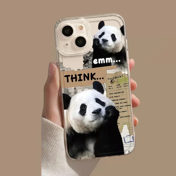 WPASPC000769 Cute Panda Photo Transparent Apple iPhone Protective Case