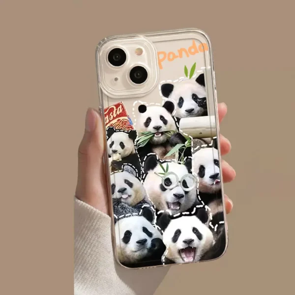 WPASPC000785 Cute Panda Photo Transparent Apple iPhone Protective Case