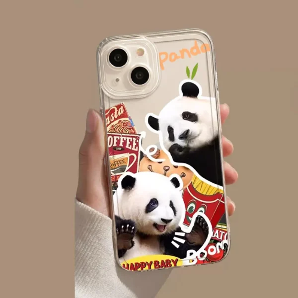WPASPC000801 Cute Panda Photo Transparent Apple iPhone Protective Case