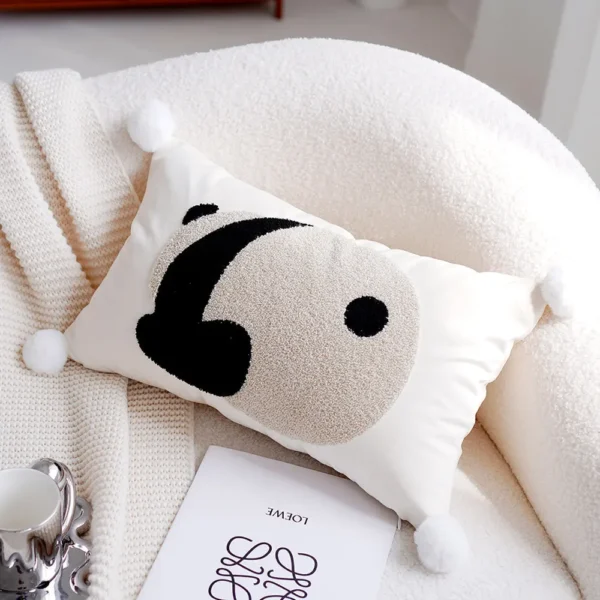 WPHHCS000052 Cute Panda Pillow Minimalist Style Sofa Cushion for Living Room