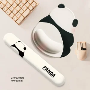 WPASMP000101-0102-01 Cute Panda Pink Bottom-Shaped Mouse Pad Wrist Rest Keyboard