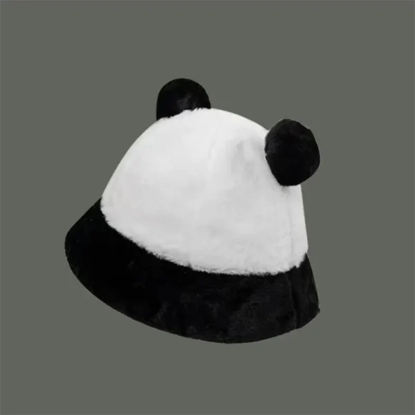 WPCTHABH0119 Cute Panda Plush Bucket Hat for Women Winter Thickened