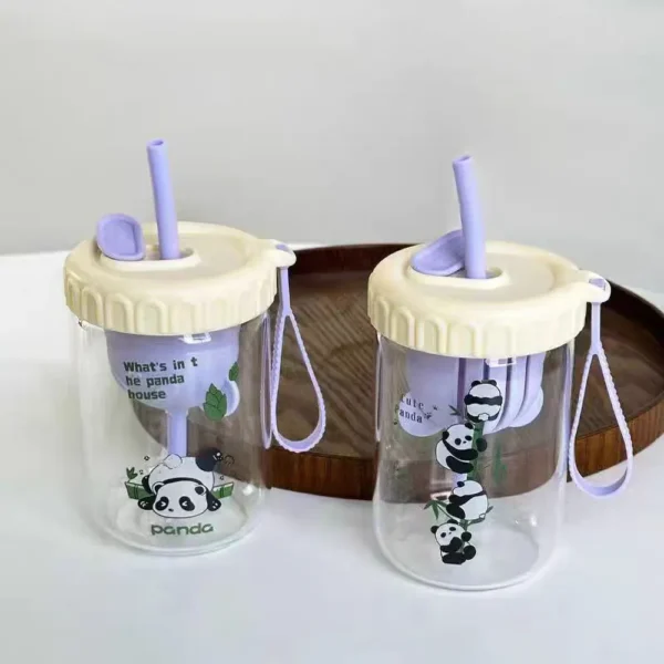WPLSCPPC0071 Cute Panda Portable Glass Tea Infuser Water Cup