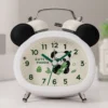 Cute Panda-Shaped Bell Silent Bedroom Alarm Clock White
