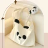 WPBGST000032 Cute Panda-Shaped Canvas Large Capacity Outfit Tote Bag
