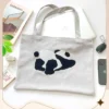 WPBGST000033 Cute Panda-Shaped Canvas Large Capacity Outfit Tote Bag