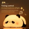 WPLSLM000348 Cute Panda-Shaped Tap Light Small Night Light Bedside Lamp