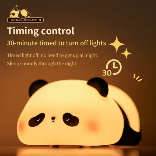 WPLSLM000348 Cute Panda-Shaped Tap Light Small Night Light Bedside Lamp