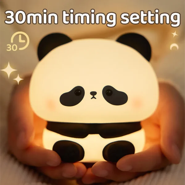 WPLSLM000350 Cute Panda-Shaped Tap Light Small Night Light Bedside Lamp