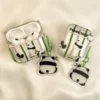 WPASEC000251-0254-03 Cute Panda Striped Design Apple AirPods Protective Case