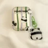 WPASEC000251-0254-04 Cute Panda Striped Design Apple AirPods Protective Case