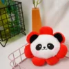 WPBGWC000198-02 Cute Panda Sunflower Plush Coin Purse Keychain Accessory