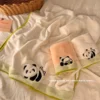 WPCTTW000167-0172-01 Cute Panda Towel Bath Towel Hair Cap 3-Piece Set Thickened