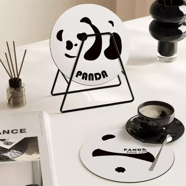 WPLSCS000310-0315-01 Cute Panda Waterproof Oil-Proof Heat-Resistant Soft Table Mat