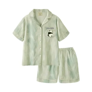 WPCTPM000212-0219-01 Cute Panda Women's Summer Short-Sleeve Pajama Set