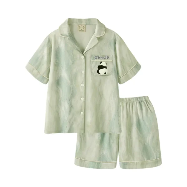 WPCTPM000212-0219-01 Cute Panda Women's Summer Short-Sleeve Pajama Set