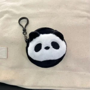 WPBGWC000197-01 Cute Plush Panda Head Coin Purse Mini Headphone Storage Bag