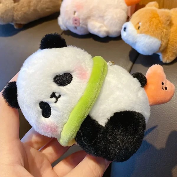 WPDCCM000077-03 Cute Plush Panda Squeaky Toy Keychain Creative Bag Charm