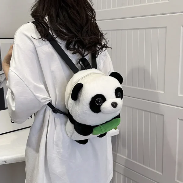 WPBGBP000057-01 Cute Realistic Plush Panda Backpack Cartoon Doll Toy Bag