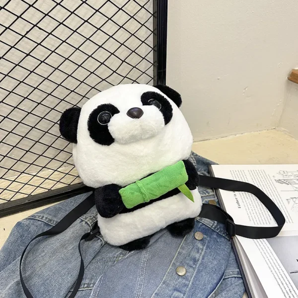 WPBGBP000057-02 Cute Realistic Plush Panda Backpack Cartoon Doll Toy Bag