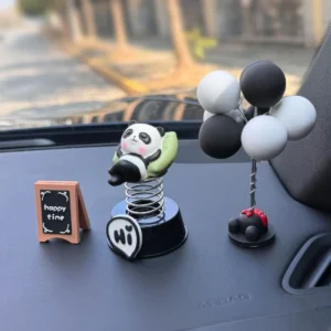 WPDTOM000035-0036-02 Cute Sleeping Panda Spring Bobblehead Car Dashboard Ornament
