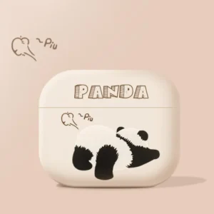 WPASEC000229-0232-01 Cute Stretch Panda Apple AirPods Protective Case Matte Soft Box