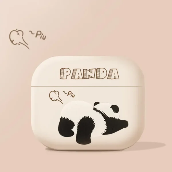 WPASEC000229-0232-01 Cute Stretch Panda Apple AirPods Protective Case Matte Soft Box