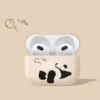 WPASEC000229-0232-02 Cute Stretch Panda Apple AirPods Protective Case Matte Soft Box