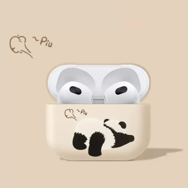 WPASEC000229-0232-02 Cute Stretch Panda Apple AirPods Protective Case Matte Soft Box