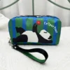 WPBGHB000214-00 Cute Striped Color-Blocked Panda Clutch Zipper Makeup Bag
