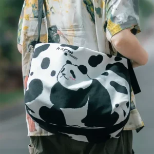 Designer Hand-Drawn Panda Series Shoulder Crossbody Bag