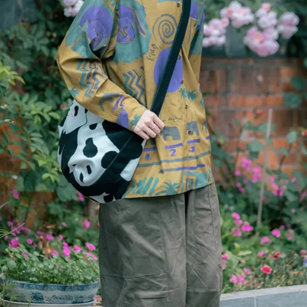 WPBGST000035-0038-02 Designer Hand-Drawn Panda Series Shoulder Crossbody Bag
