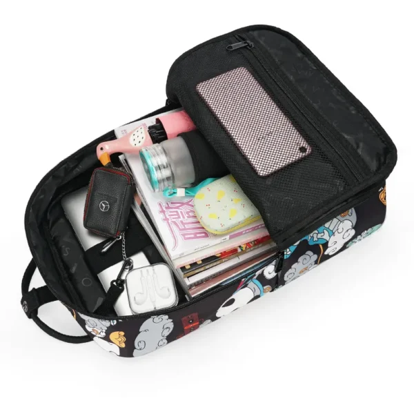 WPBGBP000051-0052-03 Designer Panda Theme Graffiti Backpack Travel Rucksack