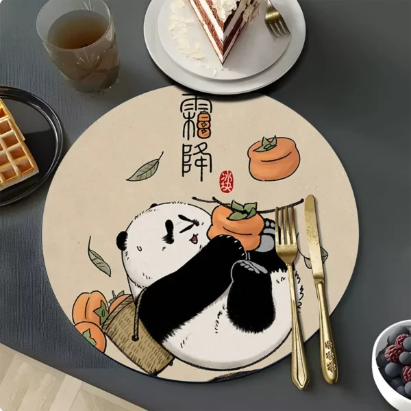 Dining Table Heat-Resistant Mat Cartoon Panda Placemat Coaster