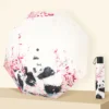 WPLSUB000280 Elegant Hand-Painted Style Panda Pattern UV-Proof Umbrella Pink
