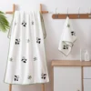 WPCTTW000161-0162-02 Embroidered Panda Coral Fleece Thickened Absorbent Bath Towel