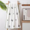 WPCTTW000162 Embroidered Panda Coral Fleece Thickened Absorbent Bath Towel