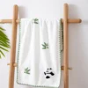 WPCTTW000161 Embroidered Panda Coral Fleece Thickened Absorbent Bath Towel