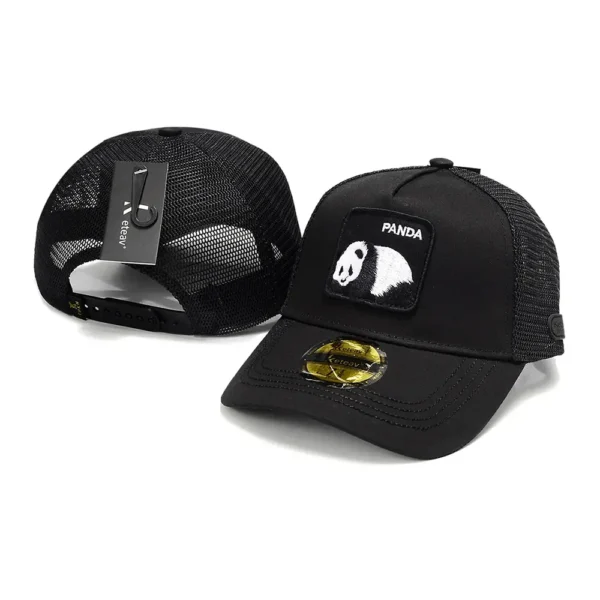 WPCTHASC0041 Embroidered Panda Mesh-Panel Baseball Cap Hip-Hop Snapback