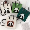 WPBGST000022-0031-02 Everyday Casual Versatile Cute Covering Eyes Panda Tote Bag