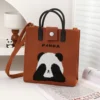 WPBGST000027 Everyday Casual Versatile Cute Covering Eyes Panda Tote Bag