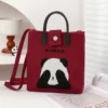 WPBGST000028 Everyday Casual Versatile Cute Covering Eyes Panda Tote Bag