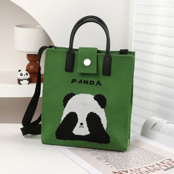 WPBGST000029 Everyday Casual Versatile Cute Covering Eyes Panda Tote Bag